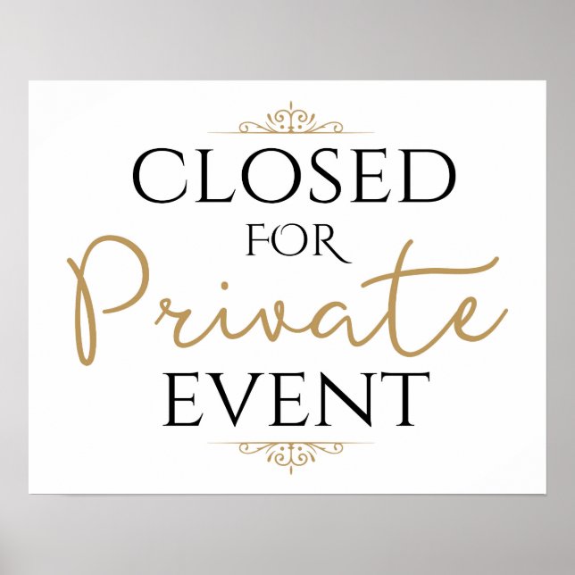 Wedding Reception, Closed for Private Event Poster (Front)