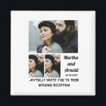 Wedding Reception custom 3 Photo Collage  Magnet<br><div class="desc">Wedding Reception custom 3 Photo Collage. Make a unique wedding invitation with your photos and change the names and date using this template for wedding.</div>