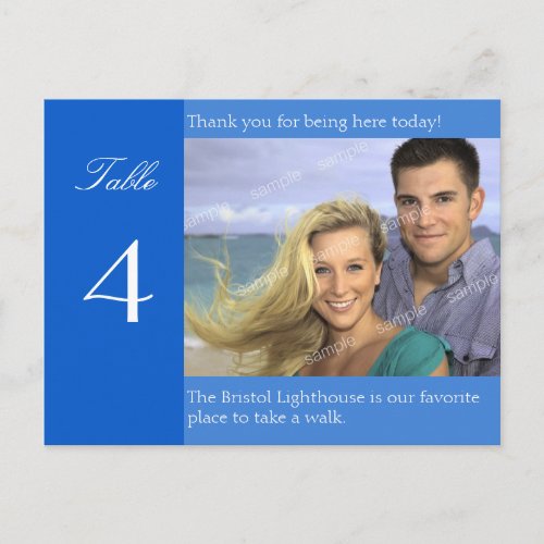 Wedding Reception Custom Photo Table Number Cards