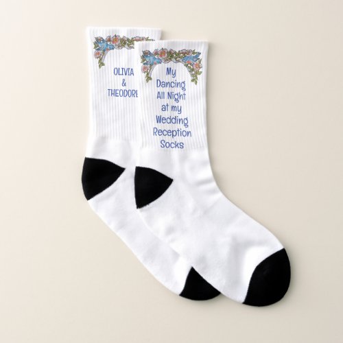 Wedding Reception Cute Bird Floral Bridal Shower  Socks