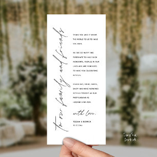 Wedding Reception Dinner Modern Thank You Card