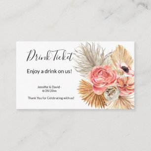 Wedding Reception Drink Ticket Enclosure Card