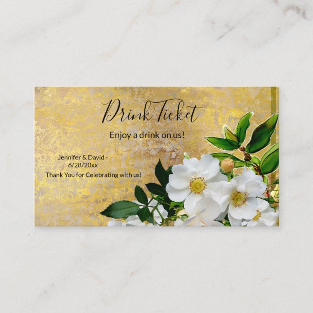 Wedding Reception Drink Ticket Enclosure Card (Front)