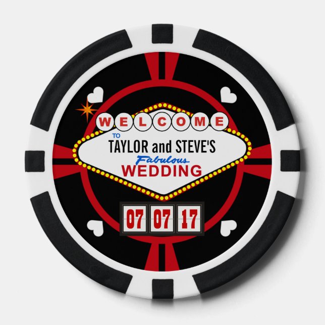 Wedding Reception Drink Tokens Vegas Casino Style (Front)