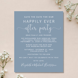 Wedding Reception Dusty Blue Save the Date