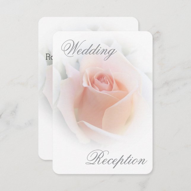 Wedding Reception Enclosure Card Peach Rosebud (Front/Back)