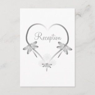 Wedding Reception Enclosure Card Silver Dragonfly