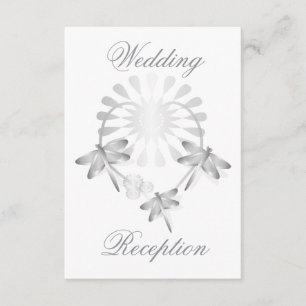 Wedding Reception Enclosure Card Silver Dragonfly