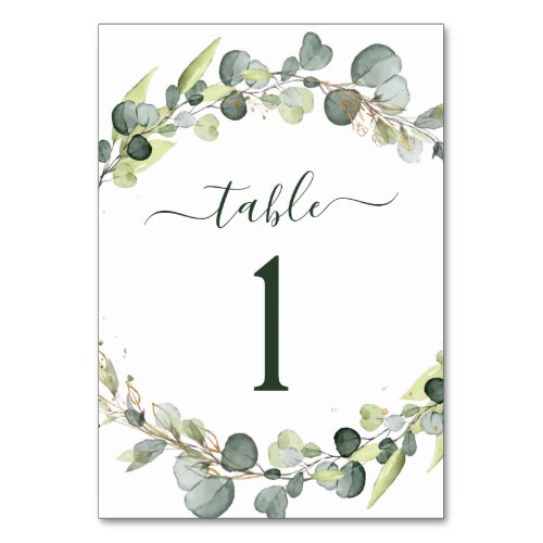Wedding Reception Eucalyptus Greenery Succulent Table Number