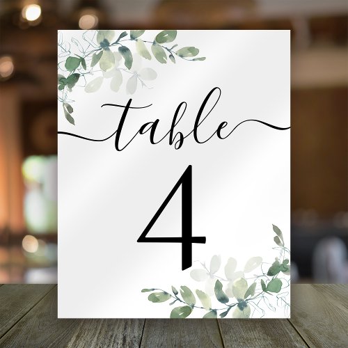 Wedding Reception Eucalyptus Table Number 4