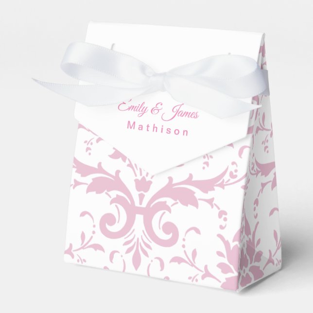Wedding Reception Favor Boxes Pink Coronation (Front Side)