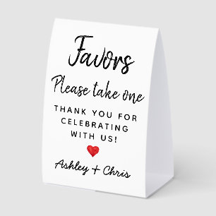 Wedding Reception Favors Couple Engagement Shower Paper Table Tent