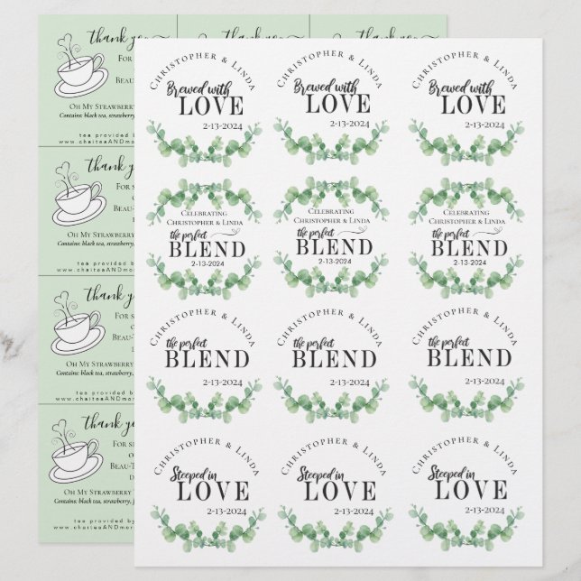 Wedding Reception Favors | Tea Bag (Front/Back)