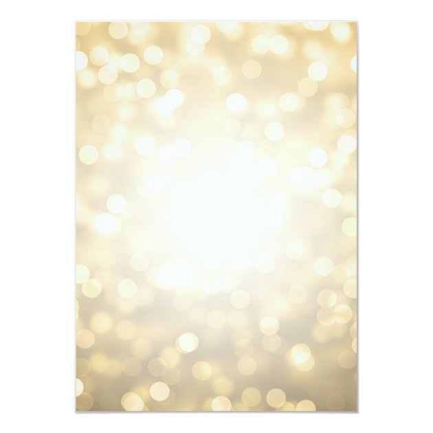 Wedding Reception Gold Glitter Lights Card