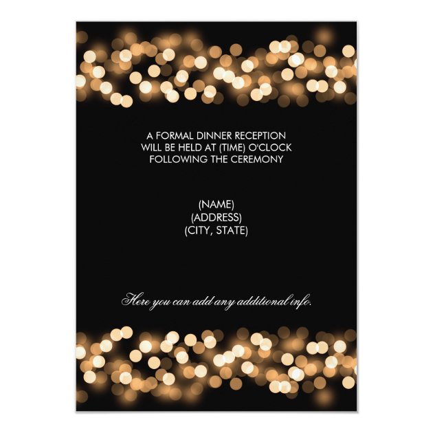 Wedding Reception Gold Hollywood Glam Card