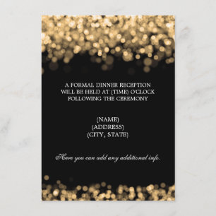 Wedding Reception Gold Lights Invitation