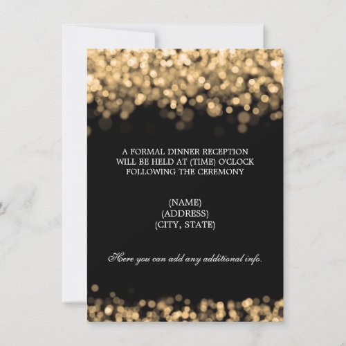 Wedding Reception Gold Lights Personalized Announcement