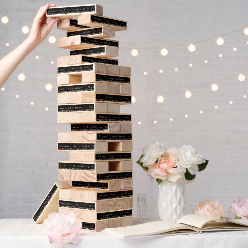 Wedding Reception Guest Book Blessings Advice Game Topple Tower