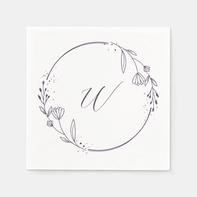 Wedding Reception Initial Napkins (Front)