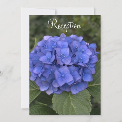 Wedding Reception Invitation Blue Hydrangea Flower