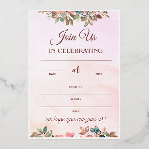 Wedding Reception Invitation Cute Wedding Planning Foil Invitation