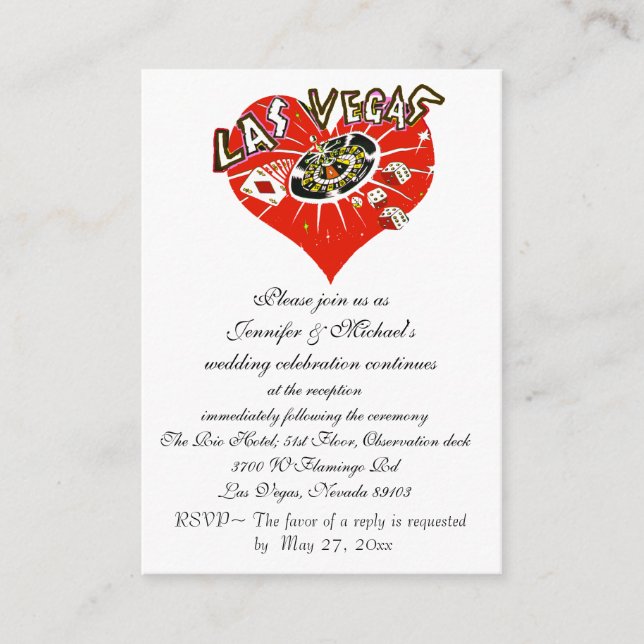 Wedding Reception Invitation Las Vegas (Front)
