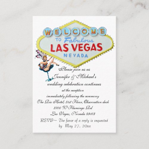 Wedding Reception Invitation Las Vegas Showgirl Business Card