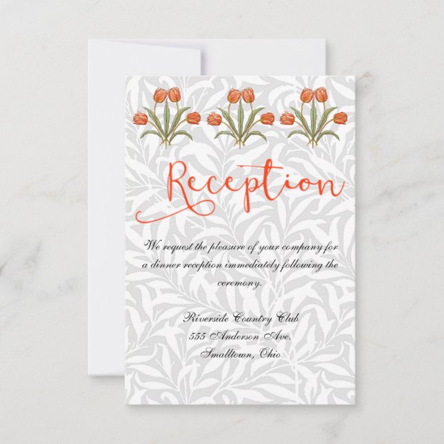 Wedding Reception Invitation White Customizable (Front)