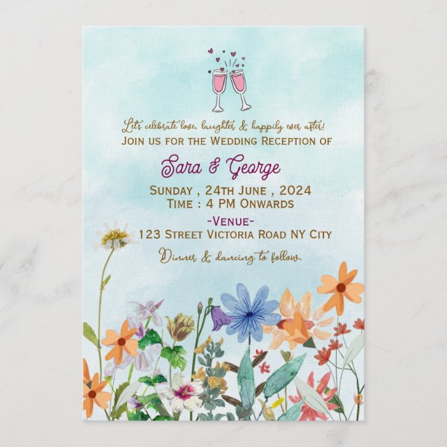Wedding Reception  Invitations  (Front)