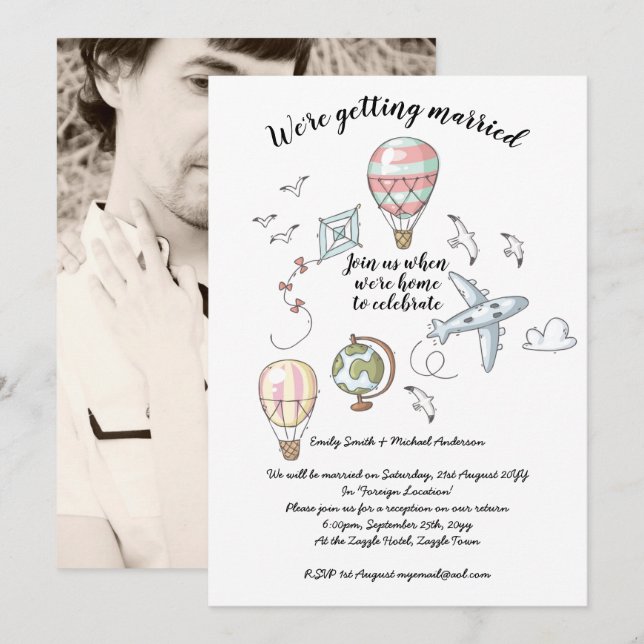 Wedding Reception Invites - Following Elopement (Front/Back)