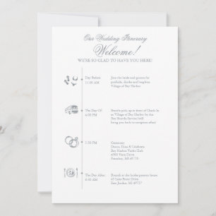 Wedding Reception Itinerary Timeline in Gray