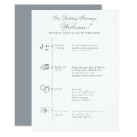 Wedding Reception Itinerary Timeline in Gray Card
