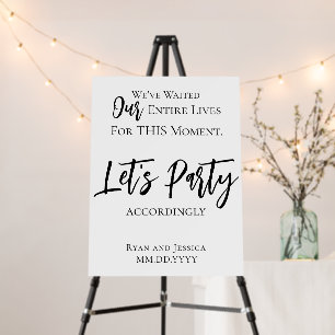 Wedding Reception Let's Party Welcome Sign