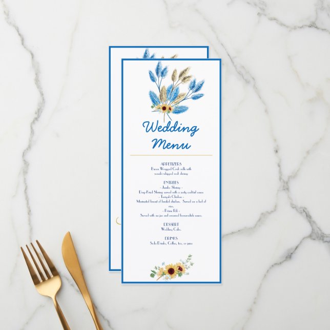 Wedding Reception Menu (Front/Back In Situ)