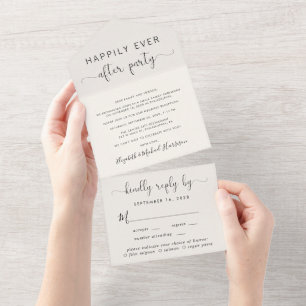 Wedding Reception Menu Choice Cream All In One Invitation