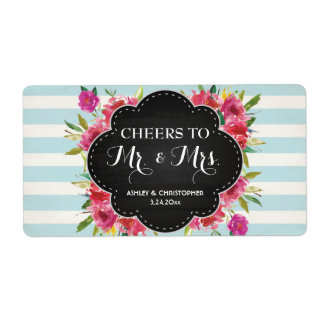 Wedding Reception Mini Champagne Label Floral