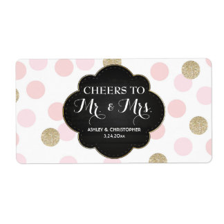 Wedding Reception Mini Champagne Label Polka Dots