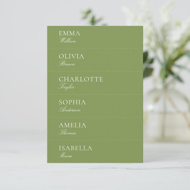 Wedding Reception Mini Guest's Profile Card 6 in 1 (Standing Front)