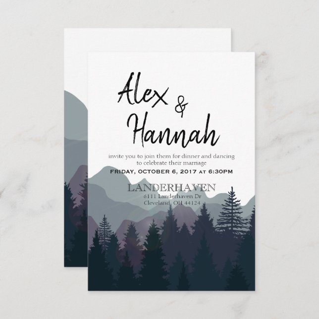 Wedding Reception Only Invitation (Front/Back)