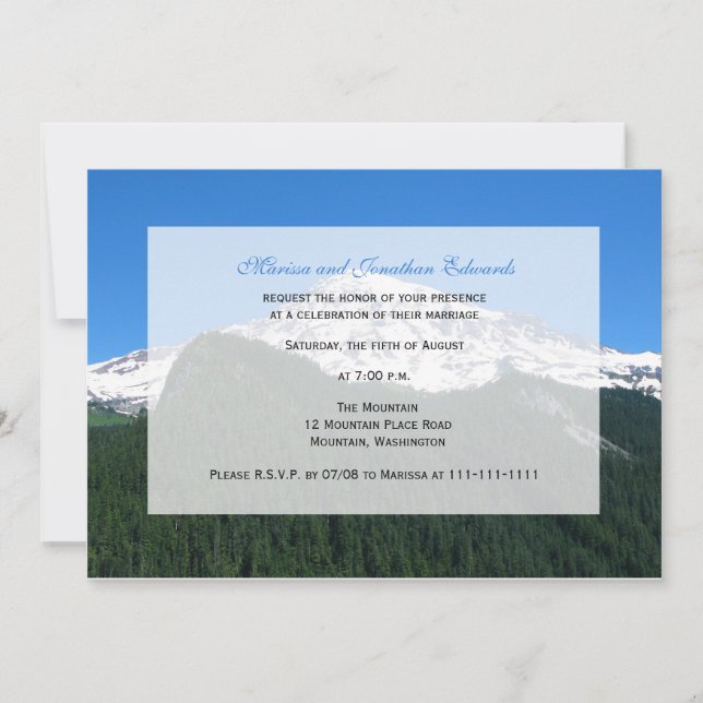 Wedding Reception Only Invitation  -- Mountain (Front)