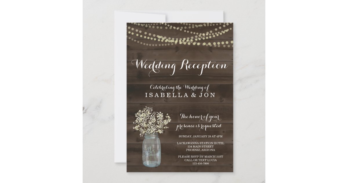 Wedding Reception Only Invitation | Rustic | Zazzle