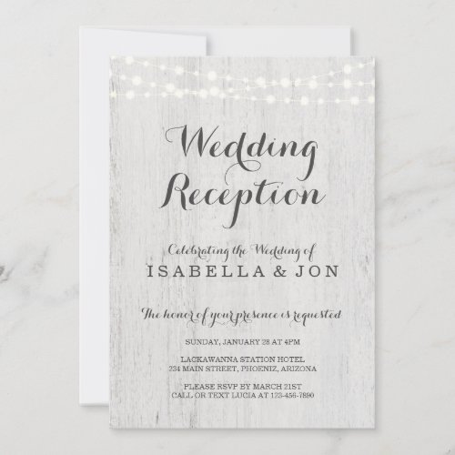 Wedding Reception Only Invitation Rustic Romantic Invitation