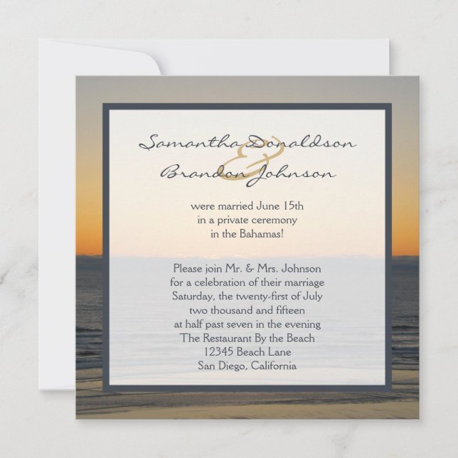 Wedding Reception Only Invitations (Front)