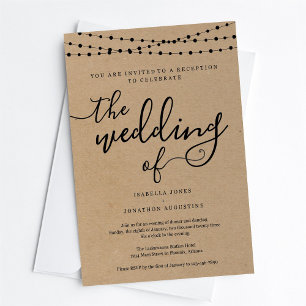 Wedding Reception Only Rustic Kraft Paper Invitation