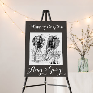 Wedding Reception Pair of Elephants Foam Board