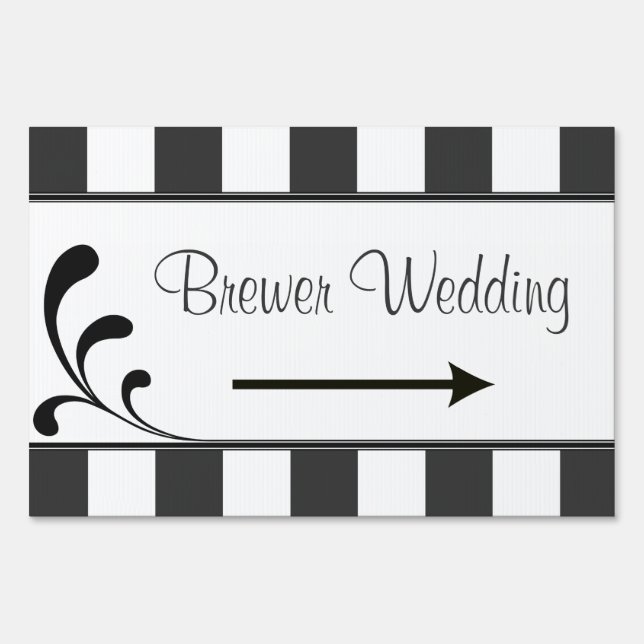 Wedding Reception Parking Direction Welcome Sign (Front)