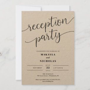 Wedding Reception Party Invitation