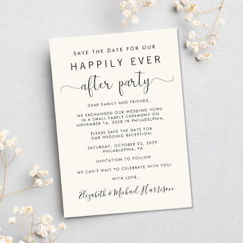Wedding Reception Photo Cream Save The Date Announcement by JulieHortonDesigns at Zazzle