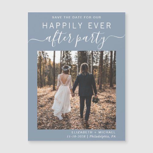 Wedding Reception Photo Dusty Blue Save the Date