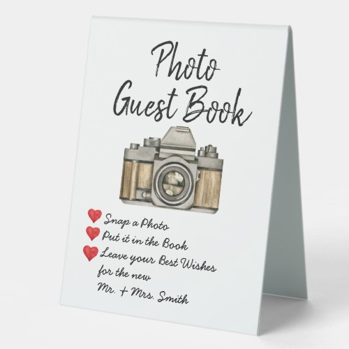 Wedding Reception Photo Guest Book Photo Guestbook Table Tent Sign